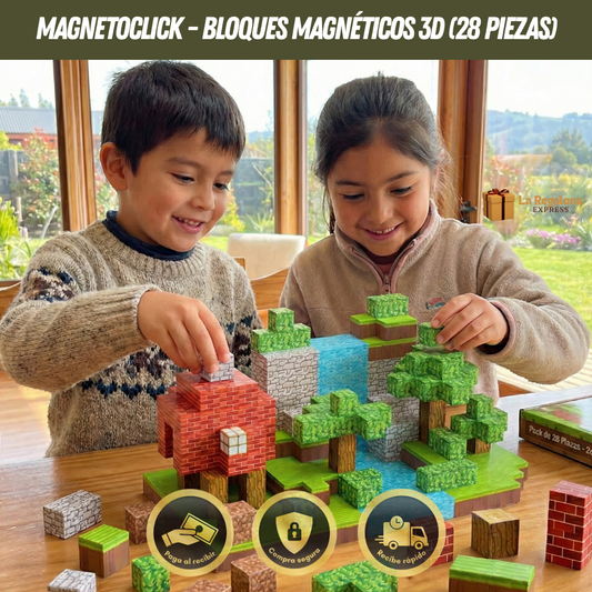 🧱 MagnetoClick - Bloques Magnéticos 3D (28 piezas) ✨
