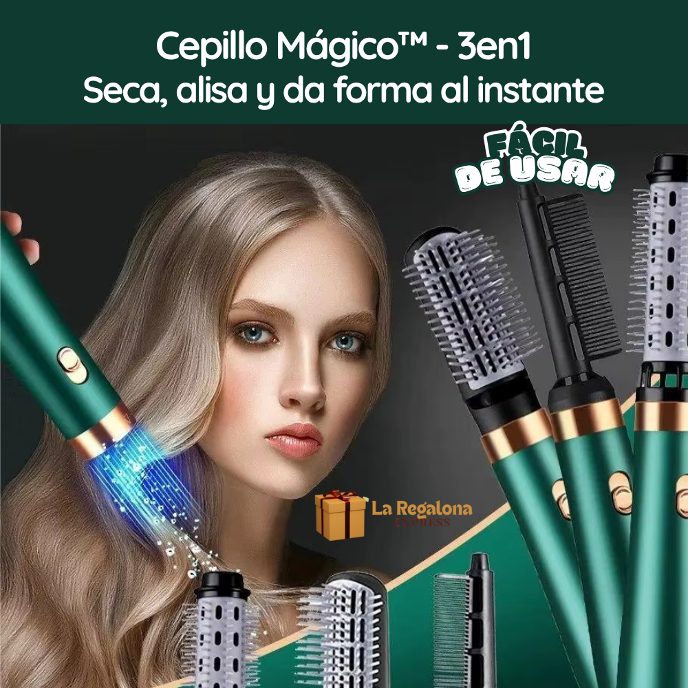 🪮 Cepillo Mágico™ – Cepillo Alisador Secador y Rizador 3 en 1