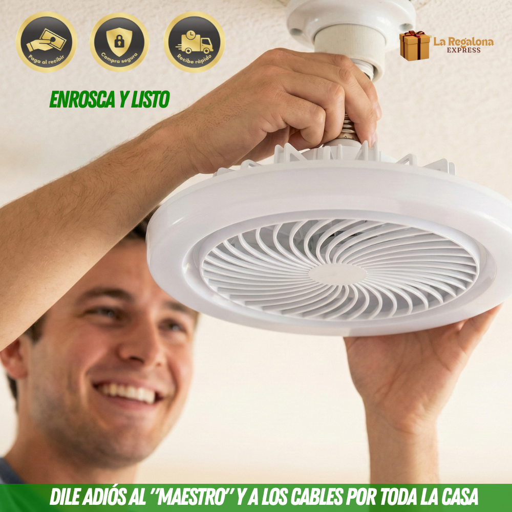 💡 BrisaLuz Pro™ - Aire fresco y luz al tiro con solo enroscar tu ampolleta 💨