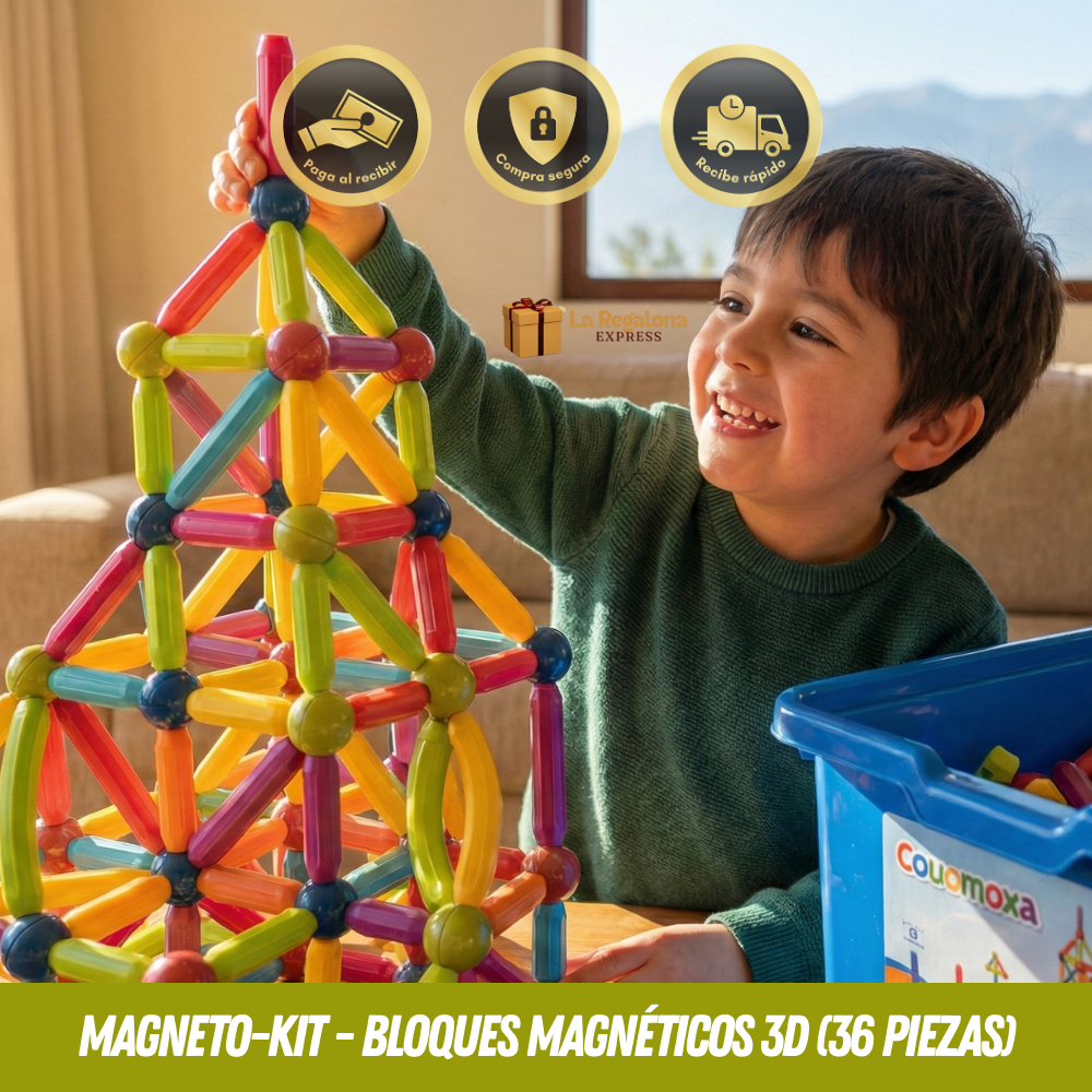 🧲 Magneto-Kit - Bloques Magnéticos 3D (36 piezas) 🧲