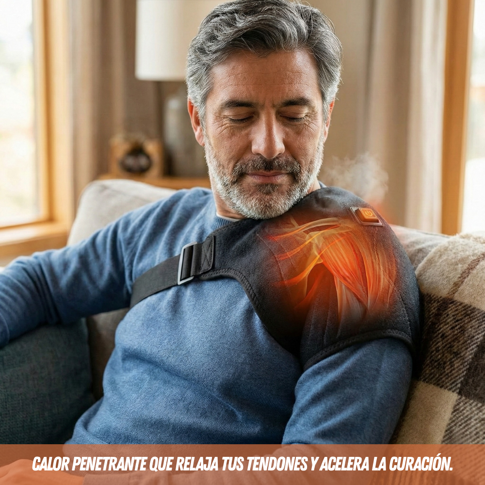 💪 TermoAlivio™ - Termoterapia ajustable para el alivio profundo de dolor muscular en los hombros.