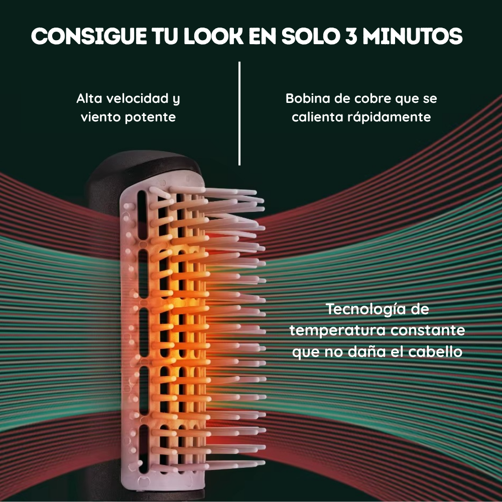 🪮 Cepillo Mágico™ – Cepillo Alisador Secador y Rizador 3 en 1