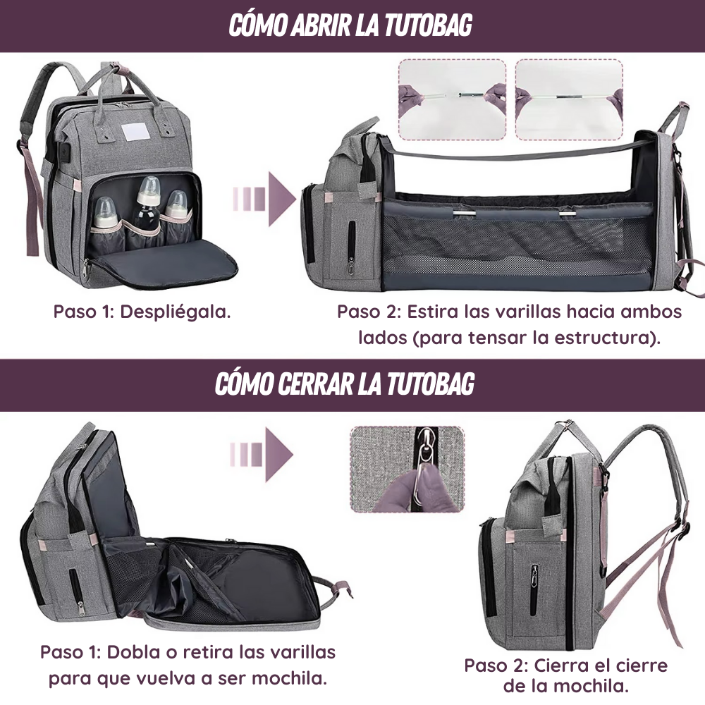 👶 TutoBag - Bolso de paseo para bebe 2 en 1🎒