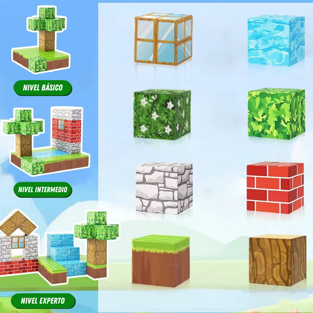 🧱 MagnetoClick - Bloques Magnéticos 3D (28 piezas) ✨