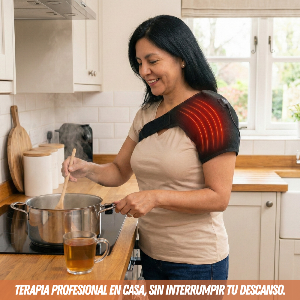 💪 TermoAlivio™ - Termoterapia ajustable para el alivio profundo de dolor muscular en los hombros.