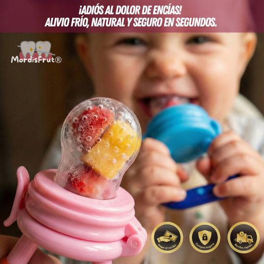 🍓 MordisFrut® - Alivio frío y natural para calmar las encías de tu bebé en segundos